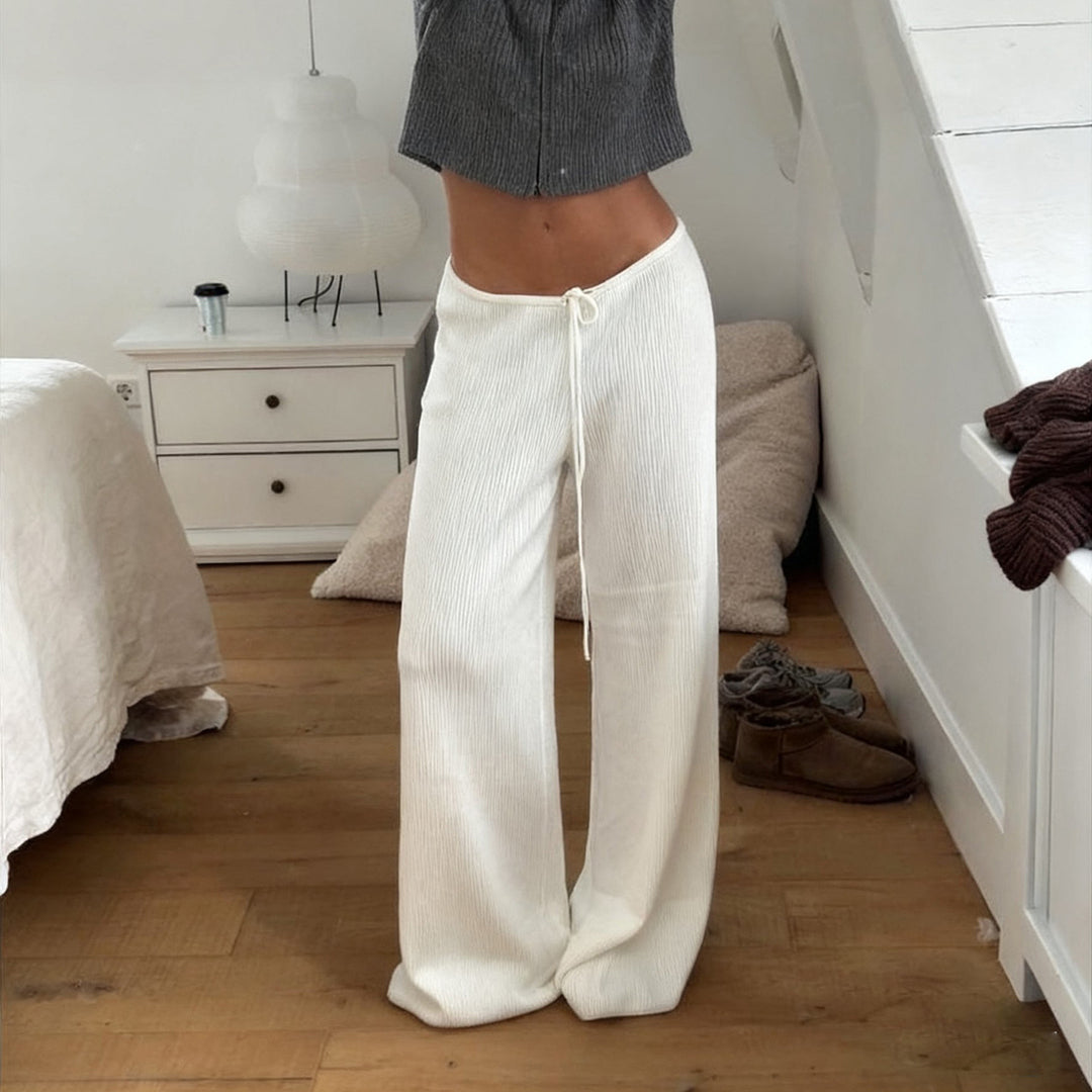 Damer Vid Jersey-byxor med elastisk midja och dragsko Mirla-Eva Jonsson