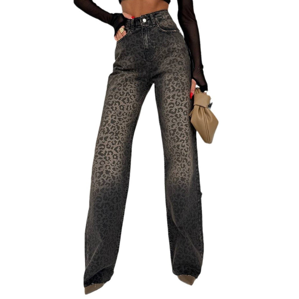 Damer Vid Leopardtryck Jeans Mirla-Eva Jonsson