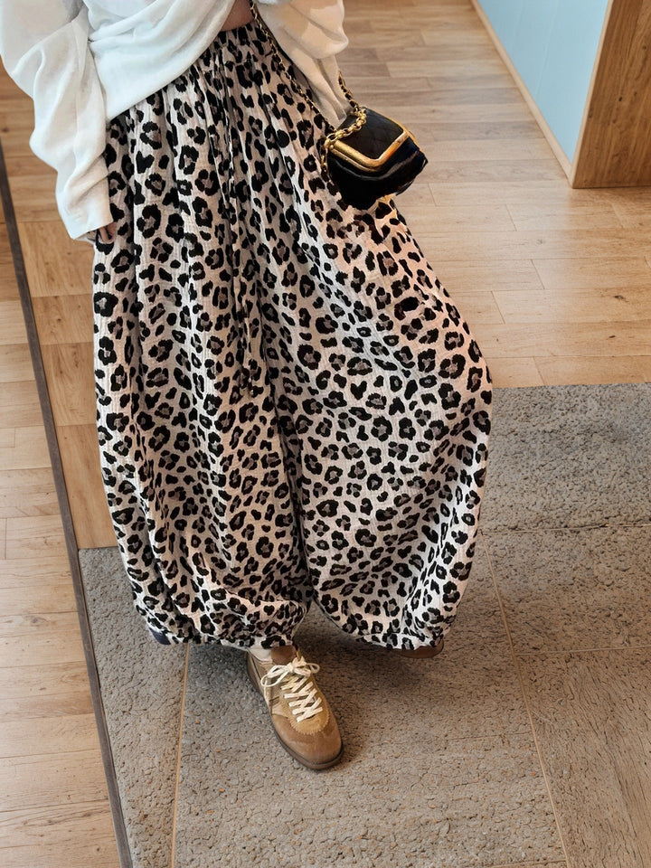 Damer Vid skuren Leopardtryck Kjol med elastisk midja Mirla-Eva Jonsson