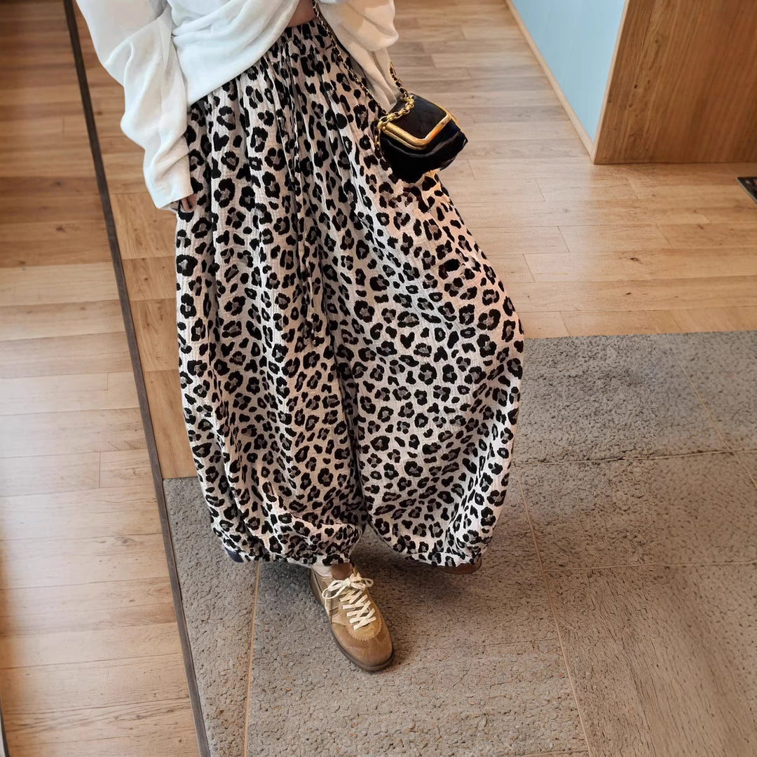 Damer Vid skuren Leopardtryck Kjol med elastisk midja Mirla-Eva Jonsson