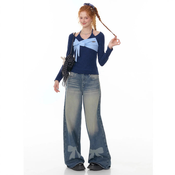 Damer Vida Denim-byxor med spännande sladd detaljer Mirla-Eva Jonsson