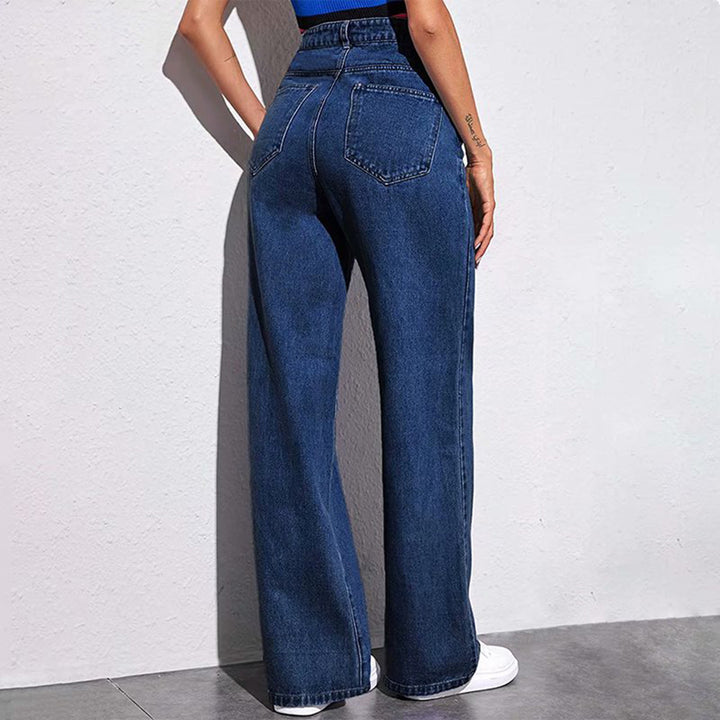 Damer Vida High-Waist Jeans i avslappnad skärning med eleganta detaljer Mirla-Eva Jonsson