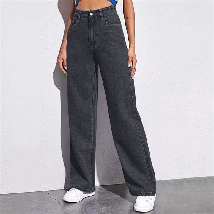 Damer Vida High-Waist Jeans i avslappnad skärning med eleganta detaljer Mirla-Eva Jonsson