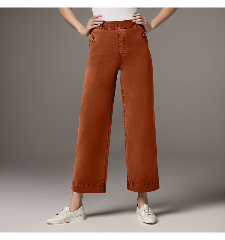 Damer Vida Högmidjade Byxor med moderiktiga Knappar Mirla-Eva Jonsson