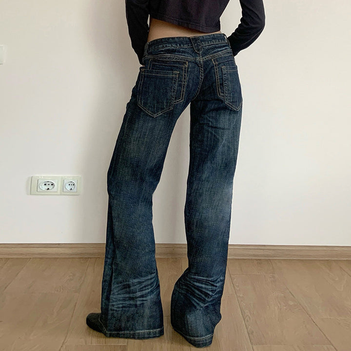 Damer Vida Jeans i vintage-stil med hög midja och trendiga sömmar Mirla-Eva Jonsson