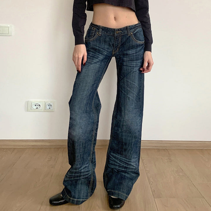 Damer Vida Jeans i vintage-stil med hög midja och trendiga sömmar Mirla-Eva Jonsson