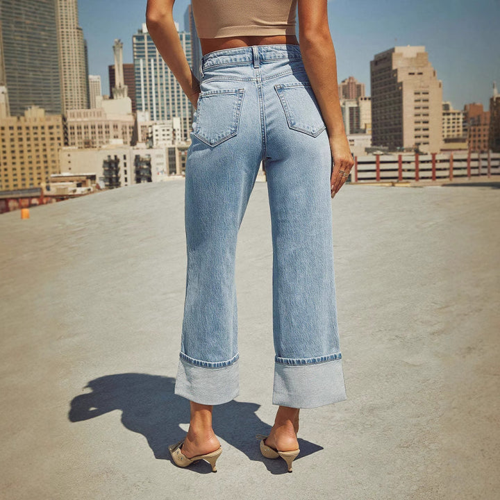 Damer Vida Jeans med Utrullad Kant Mirla-Eva Jonsson