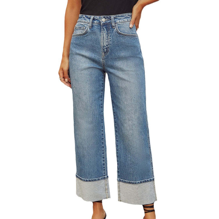 Damer Vida Jeans med Utrullad Kant Mirla-Eva Jonsson
