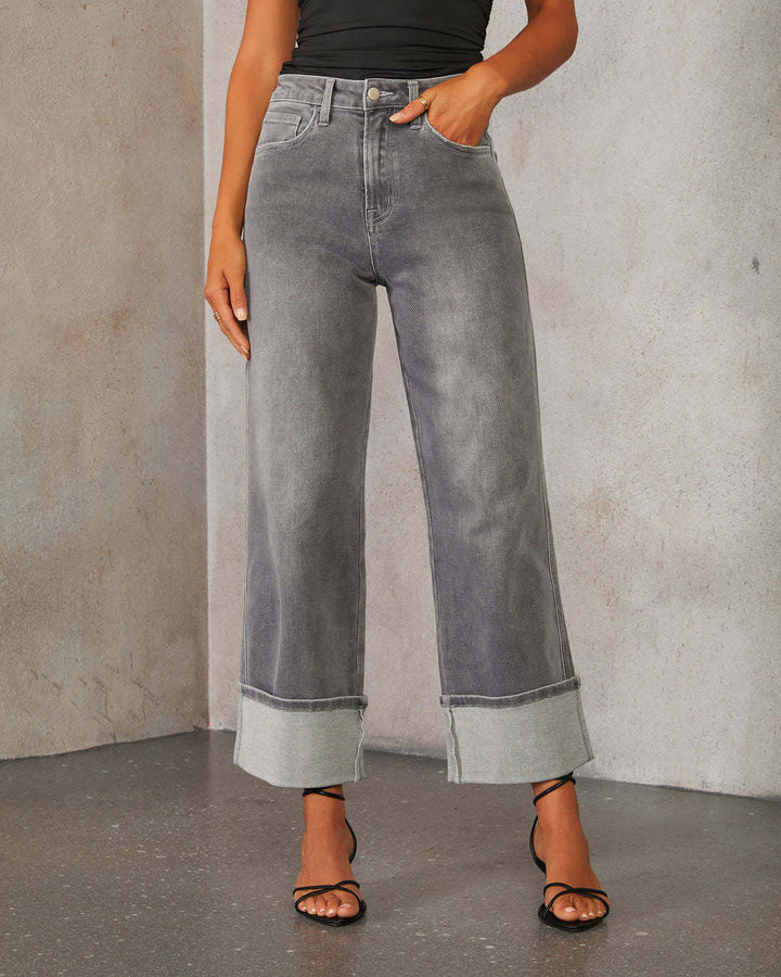Damer Vida Jeans med Utrullad Kant Mirla-Eva Jonsson