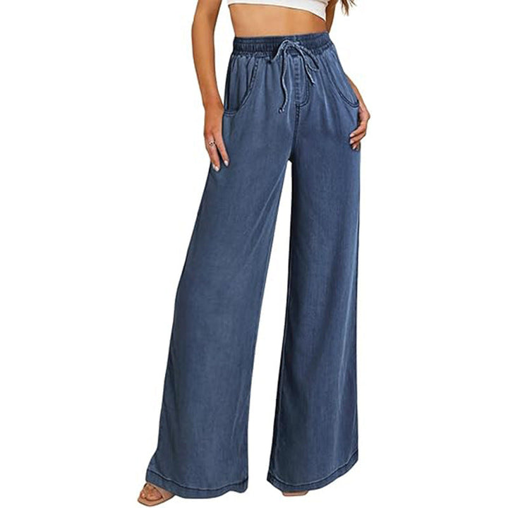 Damer Vida Jeansbyxor med Elastisk Midja och Sidos Pocket Mirla-Eva Jonsson