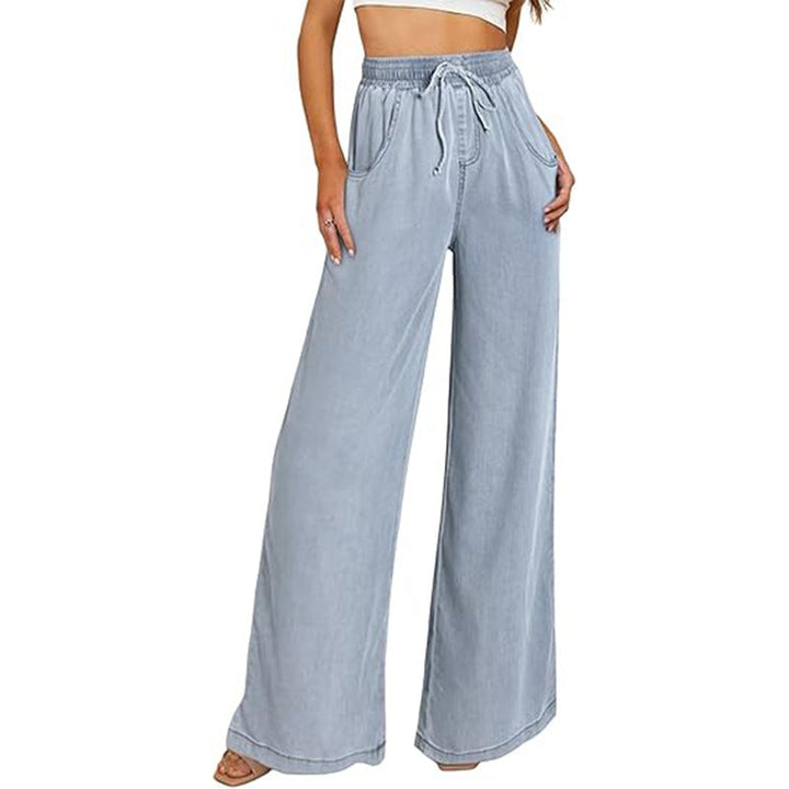 Damer Vida Jeansbyxor med Elastisk Midja och Sidos Pocket Mirla-Eva Jonsson