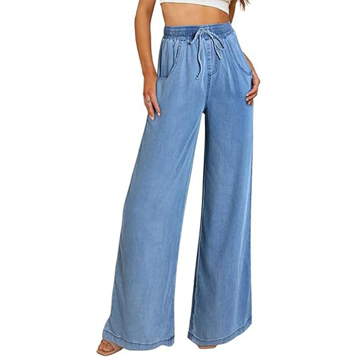 Damer Vida Jeansbyxor med Elastisk Midja och Sidos Pocket Mirla-Eva Jonsson