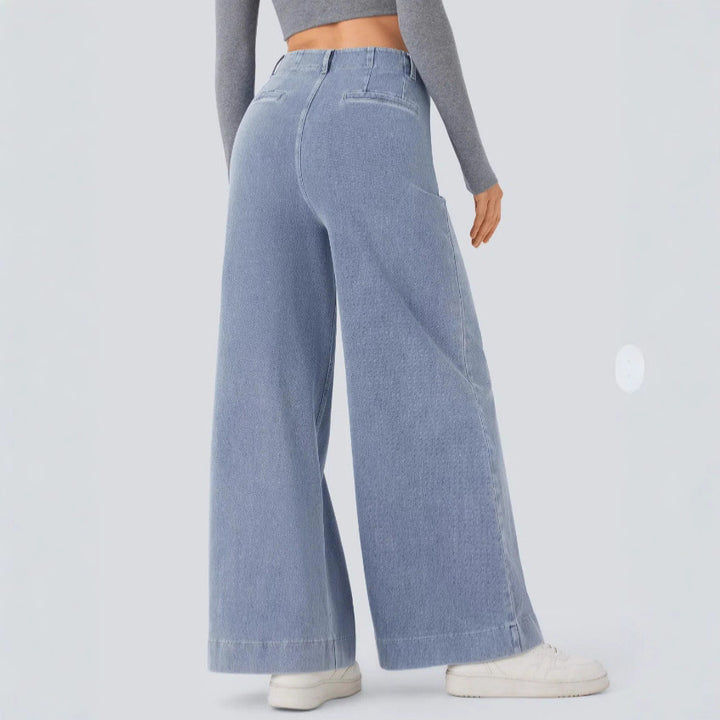 Damer Vida denimbyxor med hög midja och stora fickor Eva Jonsson-Eva Jonsson