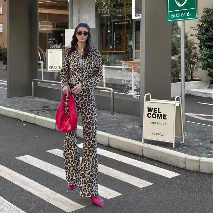 Damer Vida leopardmönstrade byxor Eva Jonsson-Eva Jonsson