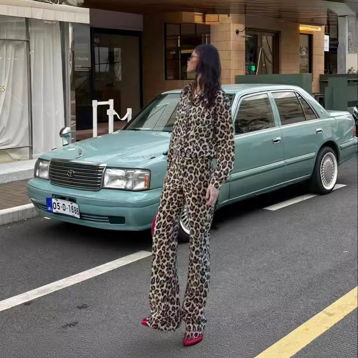 Damer Vida leopardmönstrade byxor Eva Jonsson-Eva Jonsson