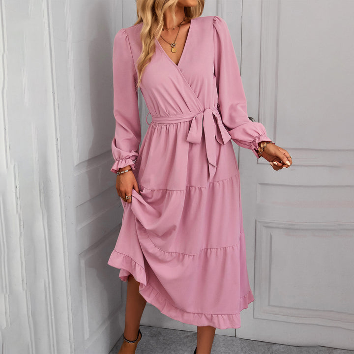 Damer Wrapklänning med Volangärmar och Elegant Snitt Mirla-Eva Jonsson