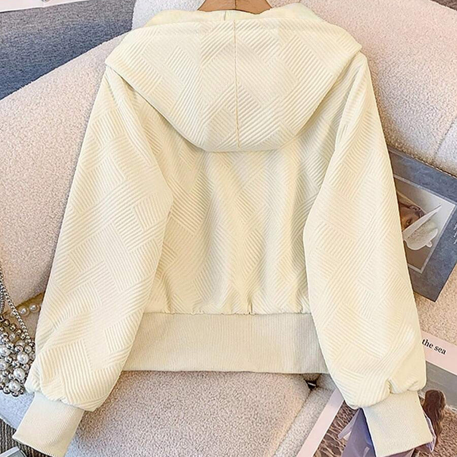 Damer Zip-Hoodie med varmt foder och strukturerad design Mirla-Eva Jonsson