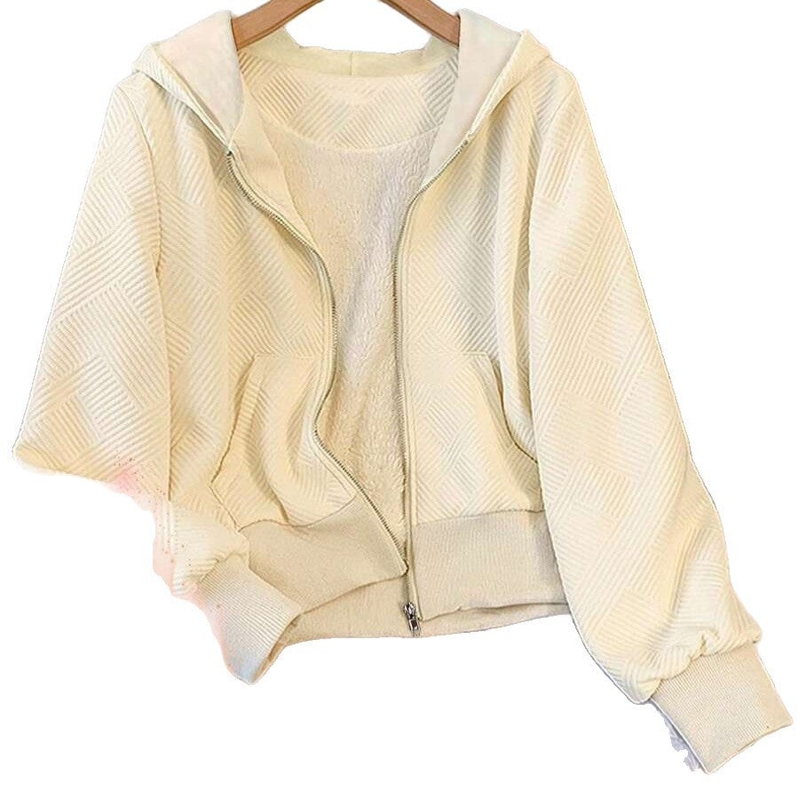 Damer Zip-Hoodie med varmt foder och strukturerad design Mirla-Eva Jonsson