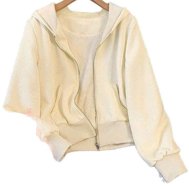 Damer Zip-Hoodie med varmt foder och strukturerad design Mirla-Eva Jonsson
