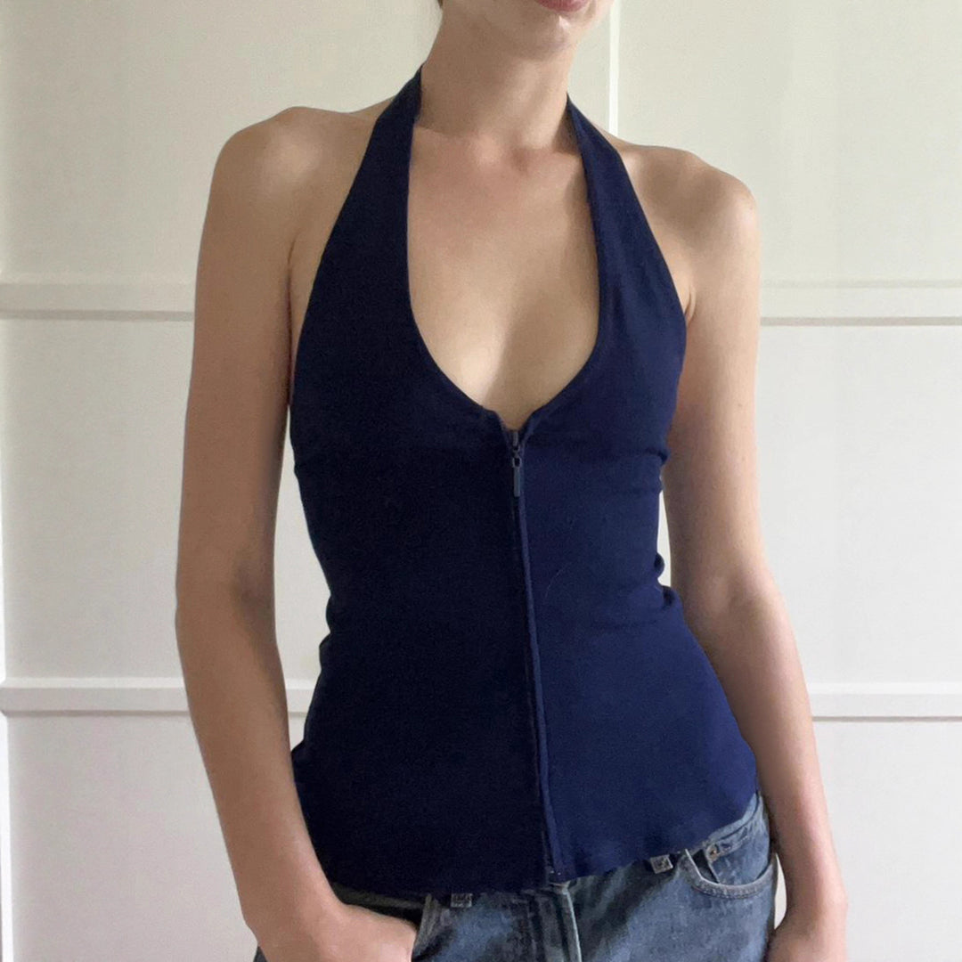Damer Zip-Top med djup V-ringning och Racerback Eva Jonsson-Eva Jonsson