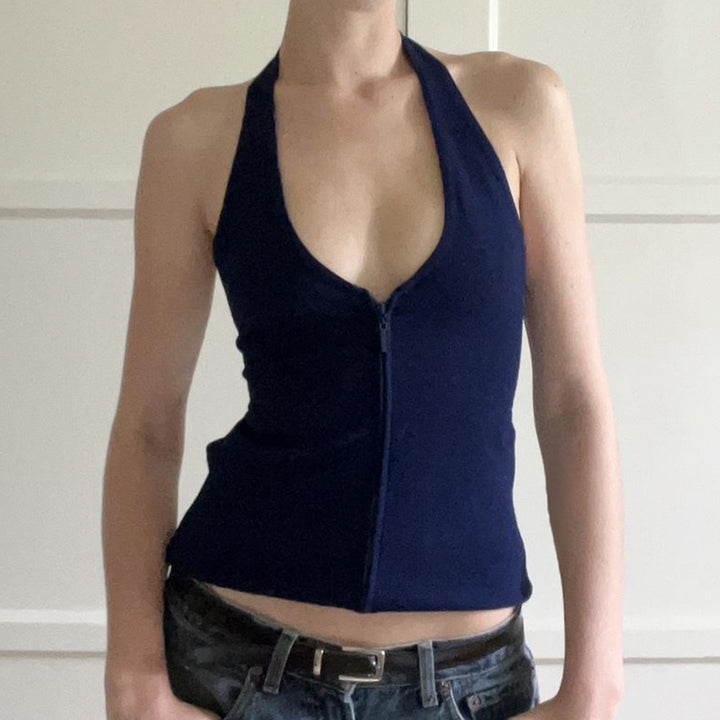 Damer Zip-Top med djup V-ringning och Racerback Eva Jonsson-Eva Jonsson