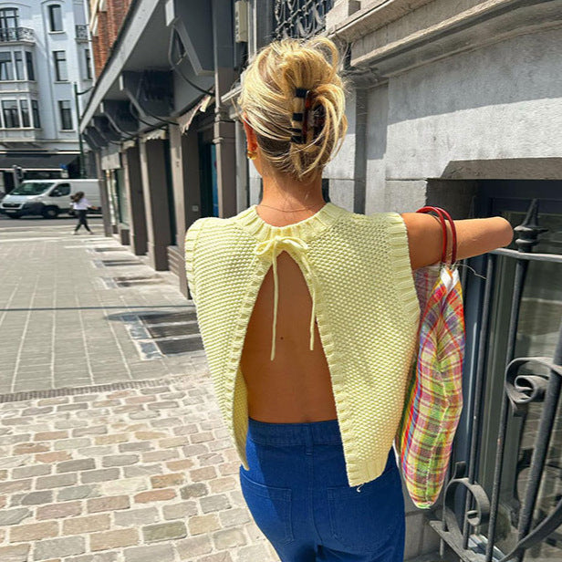 Damer ärmlös stickad topp med strukturerat mönster Mirla-Eva Jonsson