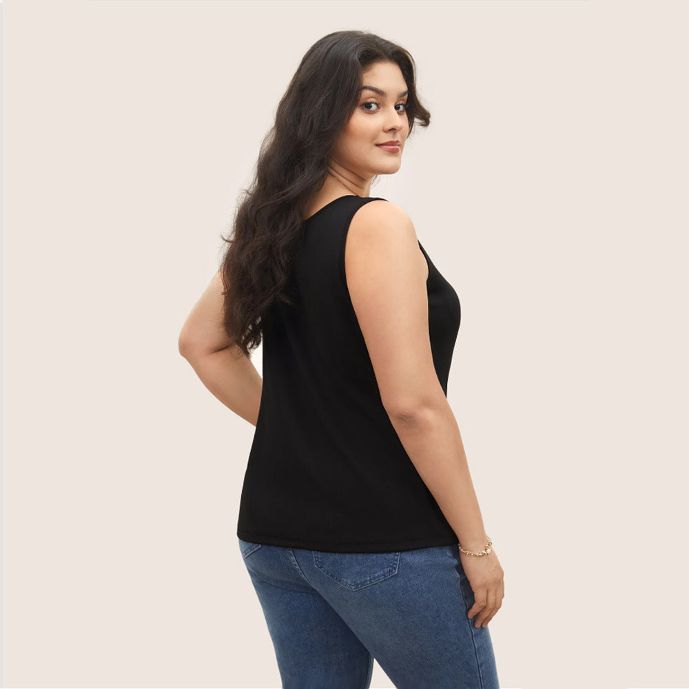 Damer ärmlös tanktop med svängig V-ringning Mirla-Eva Jonsson