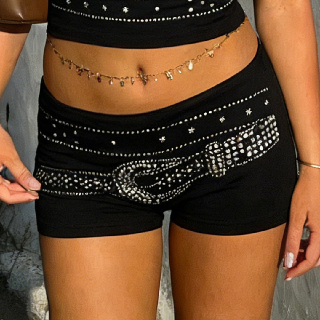 Damer ärmlös topp med glittrande rhinestone-design Mirla-Eva Jonsson