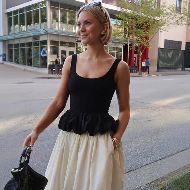 Damer ärmlös topp med voluminös volangnederdel Mirla-Eva Jonsson