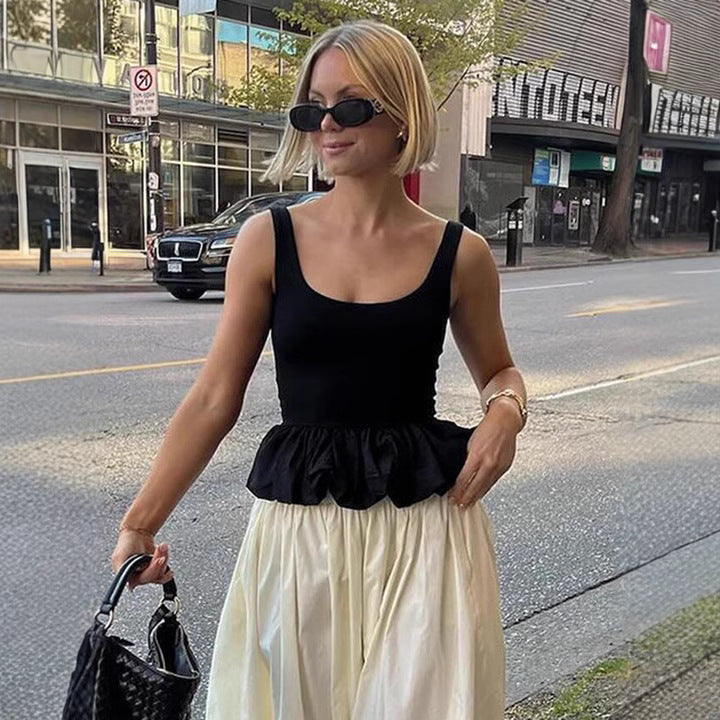 Damer ärmlös topp med voluminös volangnederdel Mirla-Eva Jonsson