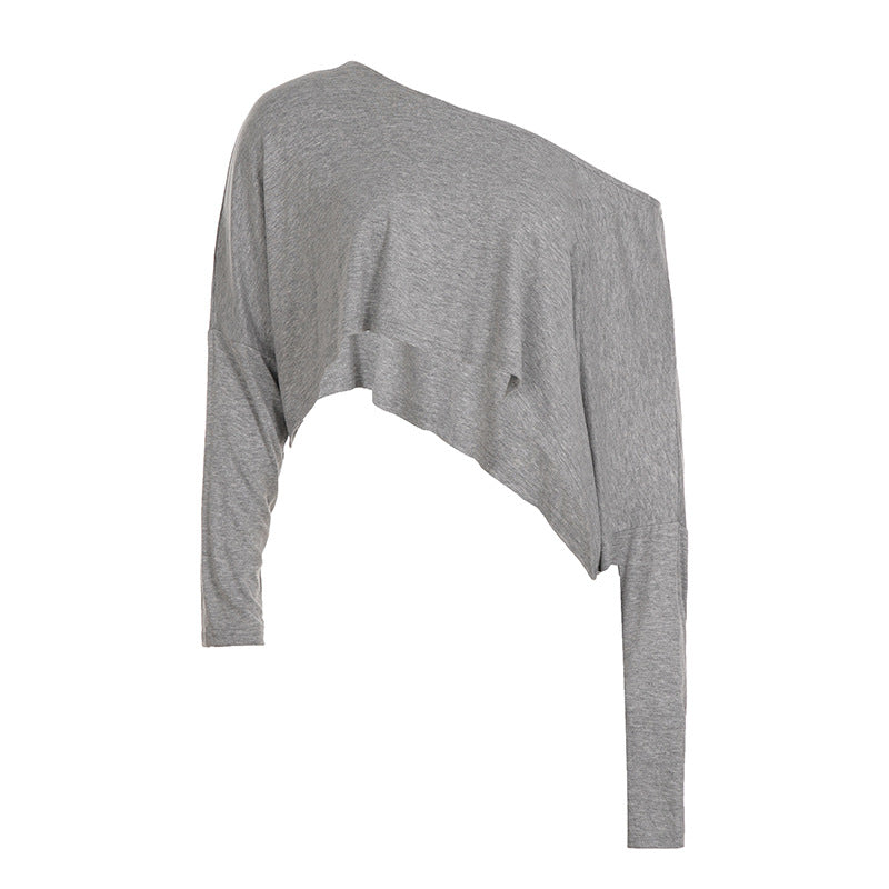 Damer asymmetrisk Crop-top med avslappnad passform och mjukt material Mirla-Eva Jonsson