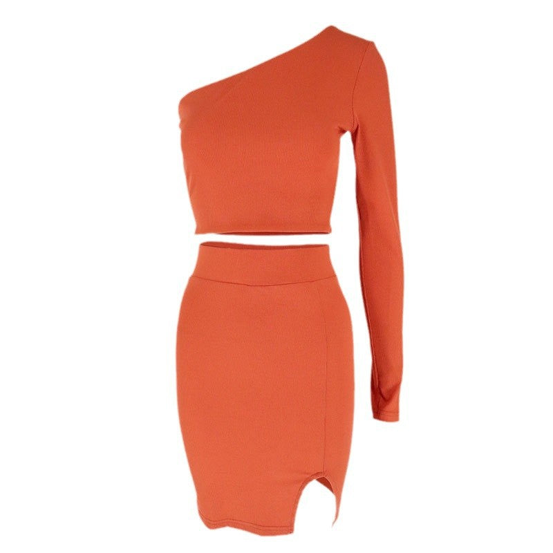 Damer asymmetrisk crop-top och figurnära minikjol-set Mirla-Eva Jonsson