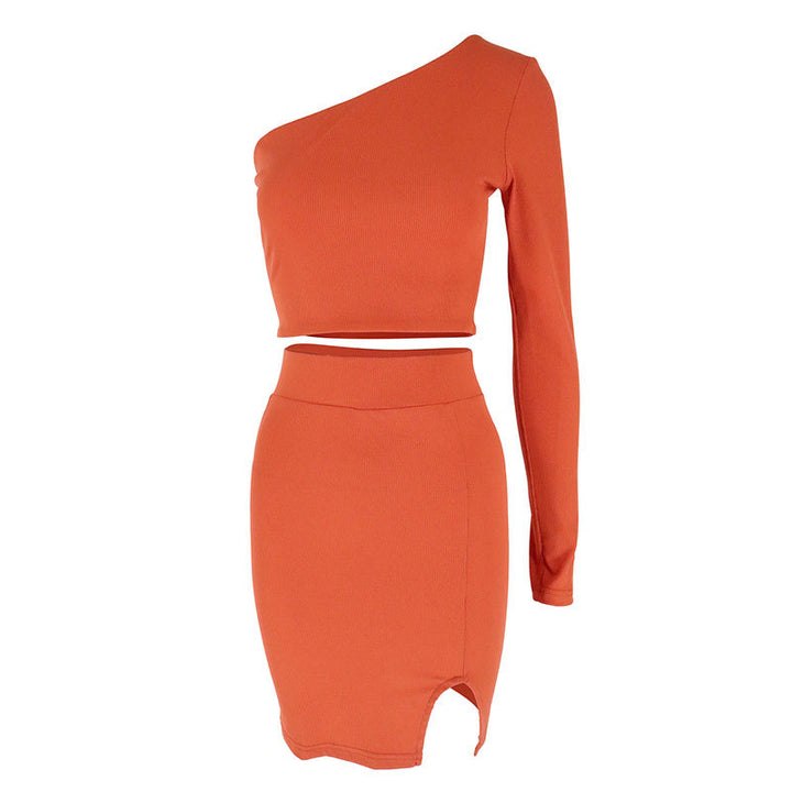 Damer asymmetrisk crop-top och figurnära minikjol-set Mirla-Eva Jonsson