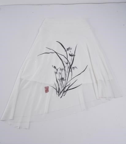 Damer asymmetrisk kjol med blommönster och elastisk midja Mirla-Eva Jonsson