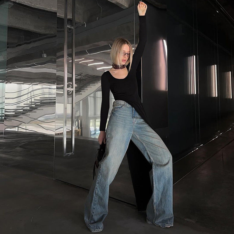Damer asymmetrisk långärmad fashionklänning Eva Jonsson-Eva Jonsson