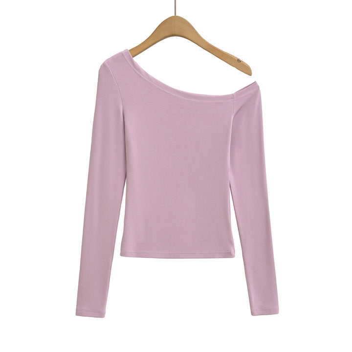 Damer asymmetrisk långärmad topp med elegant snitt Mirla-Eva Jonsson