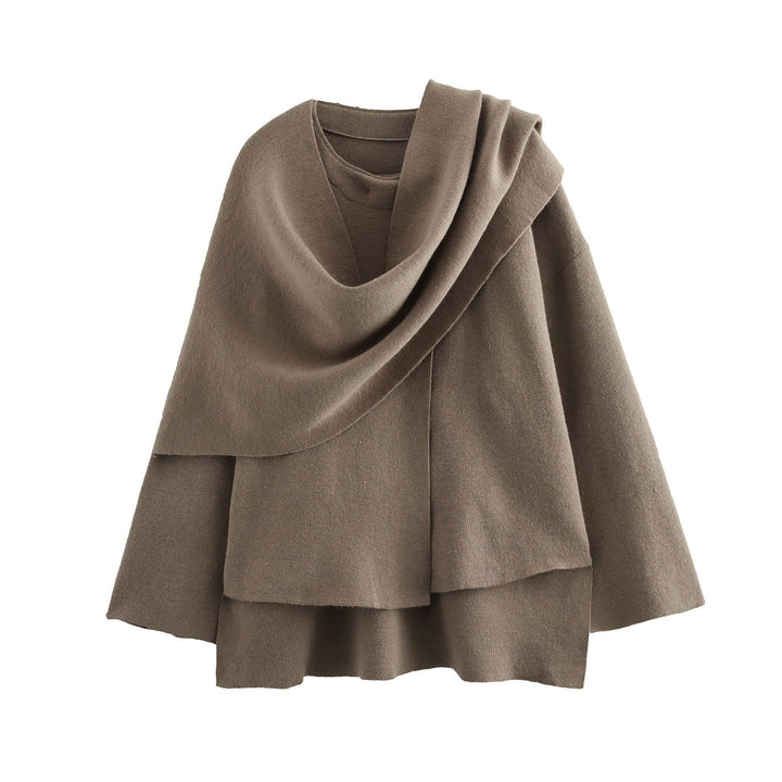 Damer asymmetrisk poncho-lik jacka i mjukt material Mirla-Eva Jonsson