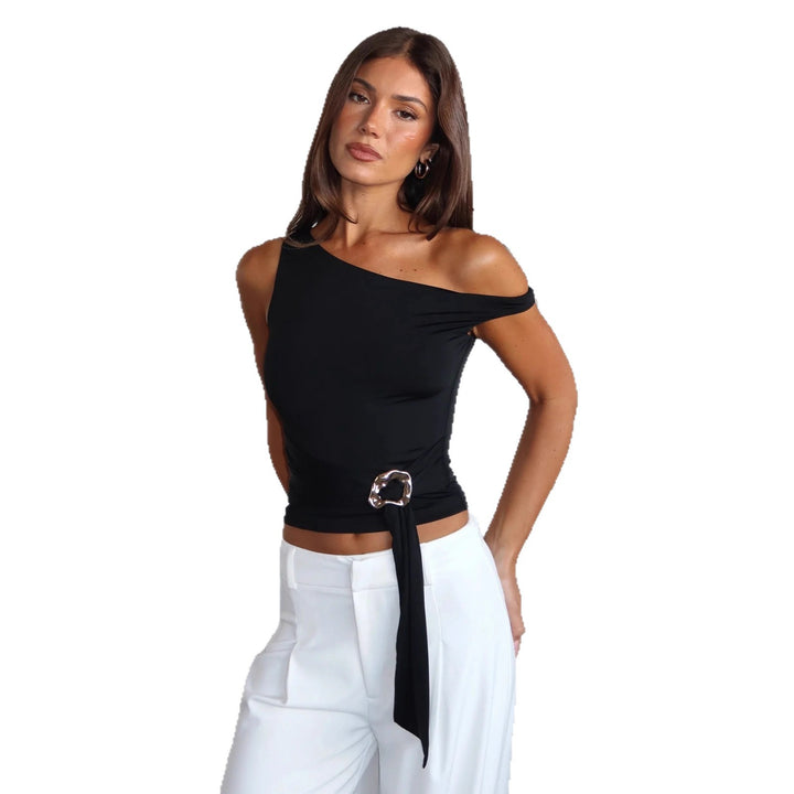 Damer asymmetrisk top med statement-bands Mirla-Eva Jonsson