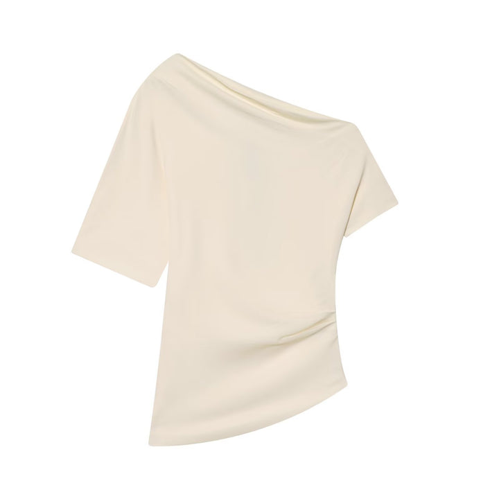 Damer asymmetrisk topp med elegant drapering Mirla-Eva Jonsson