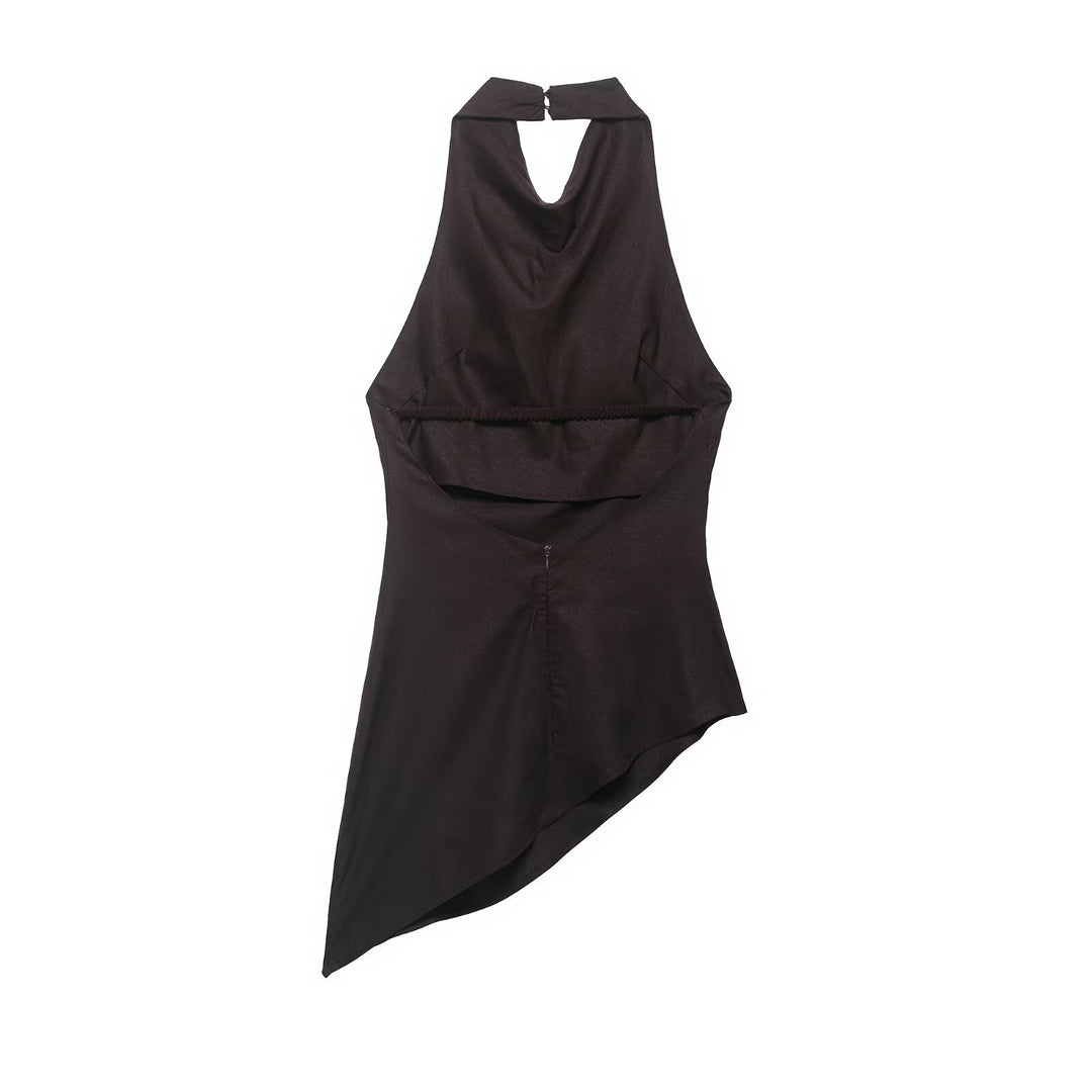 Damer asymmetrisk topp med elegant drapering Mirla-Eva Jonsson