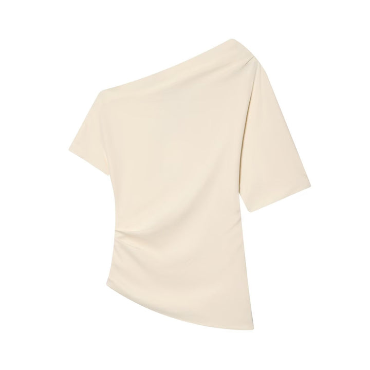 Damer asymmetrisk topp med elegant drapering Mirla-Eva Jonsson