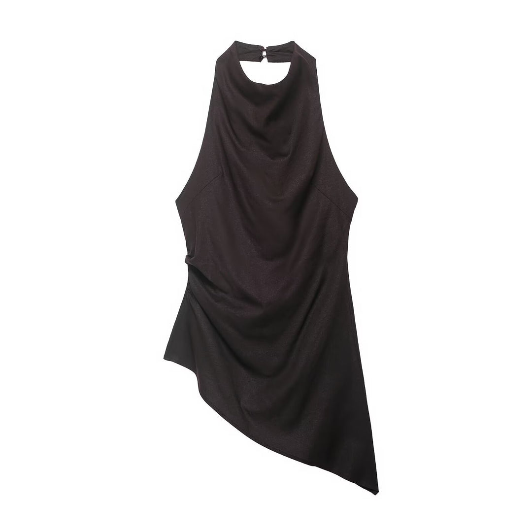 Damer asymmetrisk topp med elegant drapering Mirla-Eva Jonsson