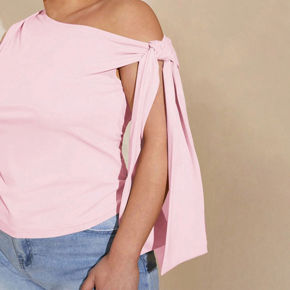 Damer asymmetrisk topp med knytbart design Mirla-Eva Jonsson