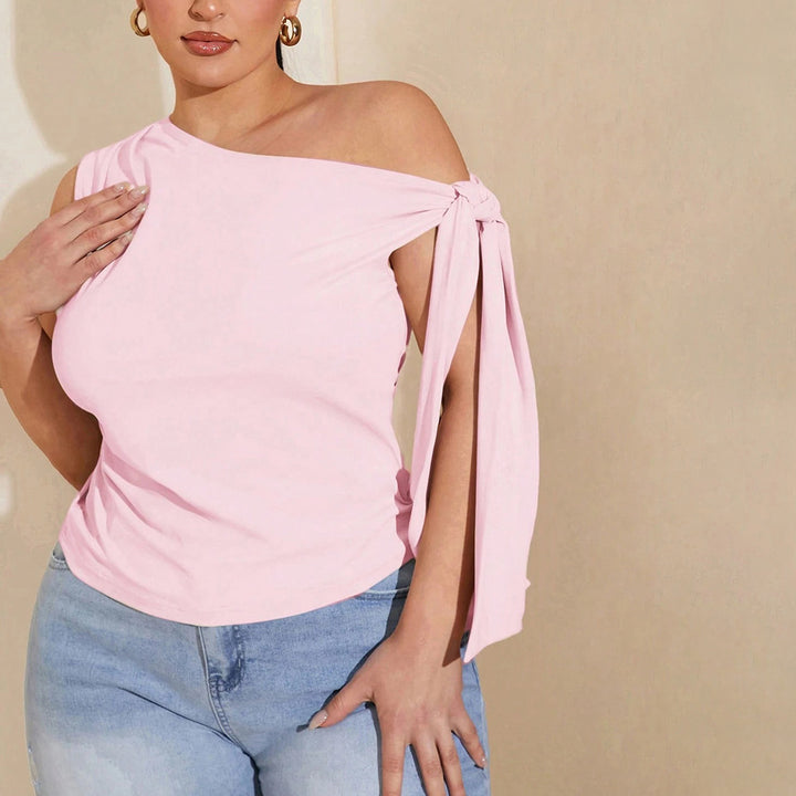 Damer asymmetrisk topp med knytbart design Mirla-Eva Jonsson
