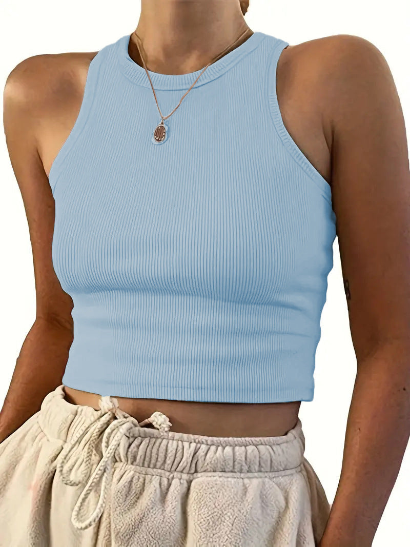 Damer åtsittande crop-top med strukturerad ribbad design Mirla-Eva Jonsson
