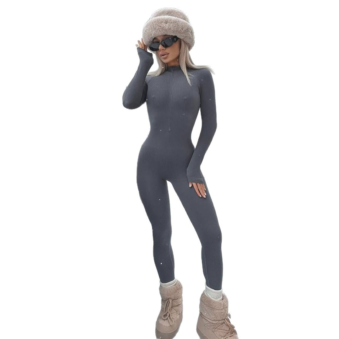 Damer åtsittande stickad jumpsuit Eva Jonsson-Eva Jonsson