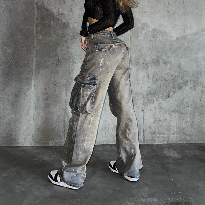 Damer avslappnad Cargo-jeans i vintage-stil Mirla-Eva Jonsson