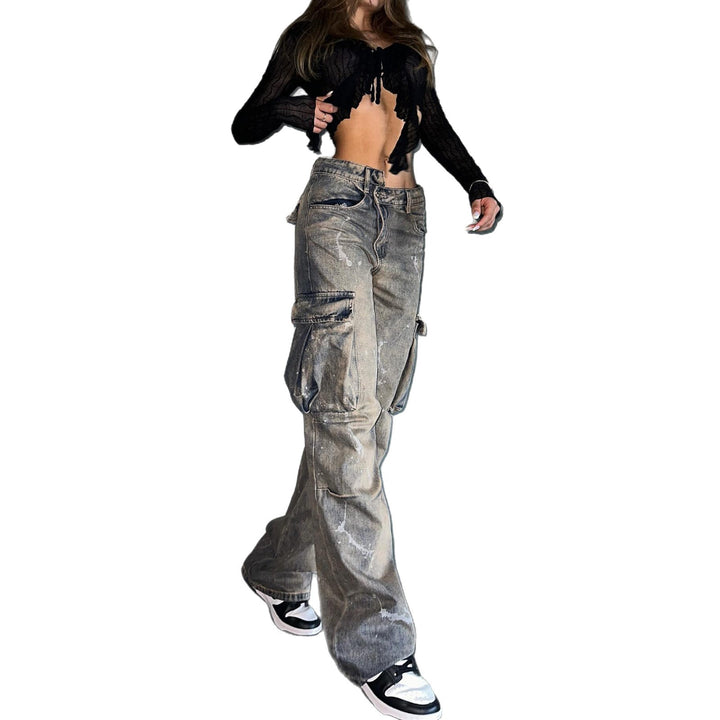 Damer avslappnad Cargo-jeans i vintage-stil Mirla-Eva Jonsson