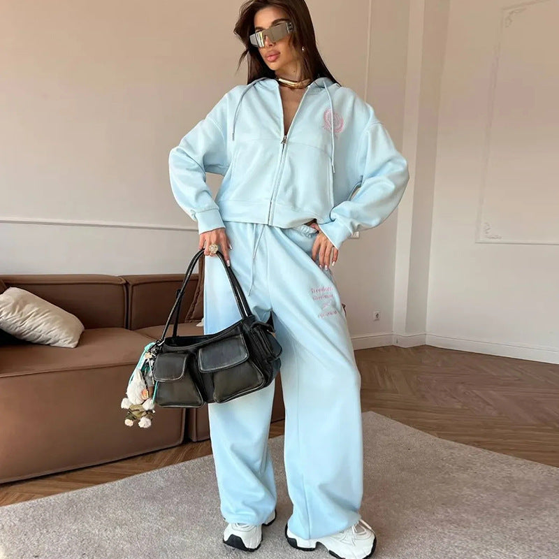 Damer avslappnad Cropped Hoodie med vid Jogger Mirla-Eva Jonsson