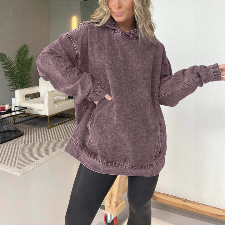 Damer avslappnad Denim Hoodie Mirla-Eva Jonsson